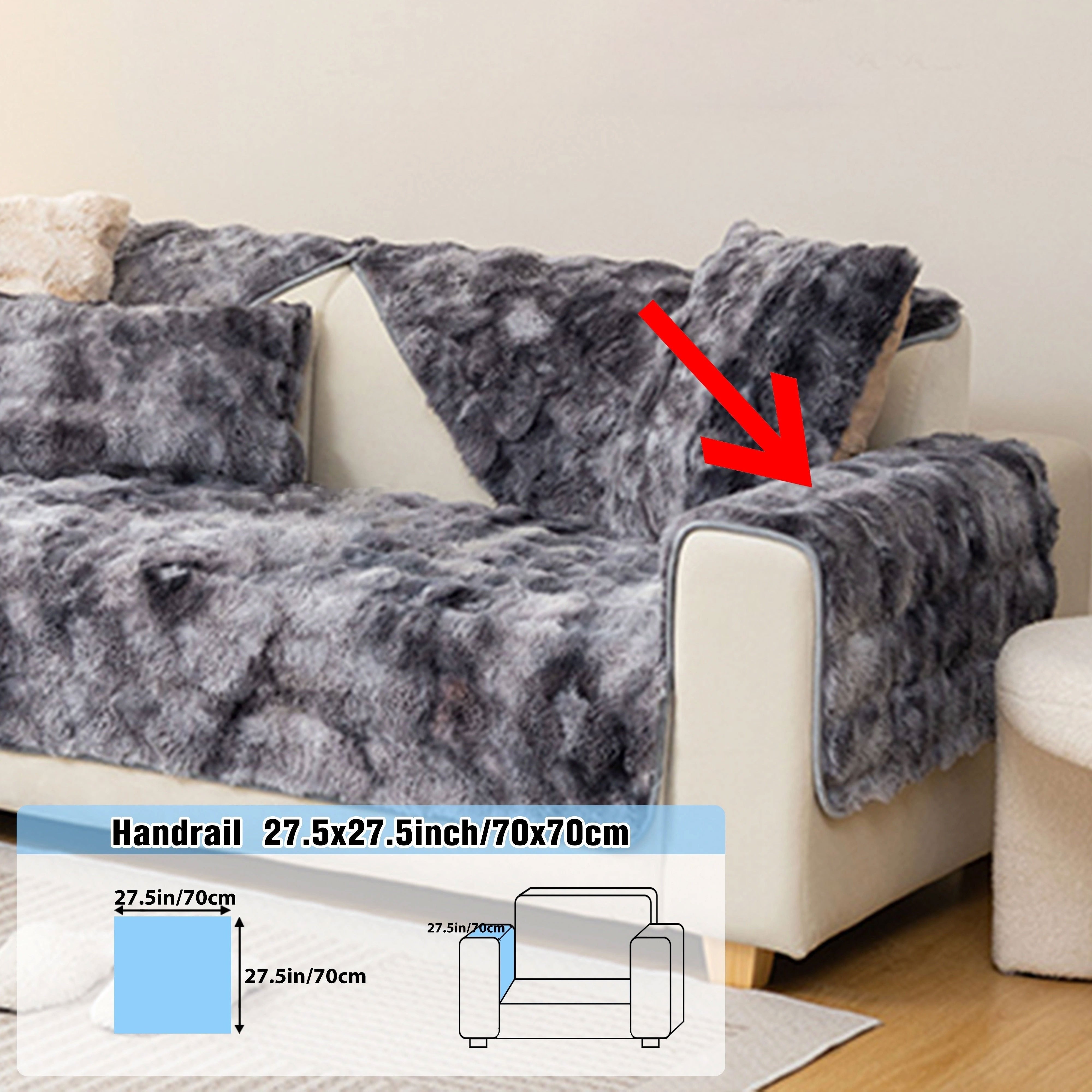 Плюшевое покрытие для дивана на зиму подходит для спальни, гостиной, офиса, домашнего декора