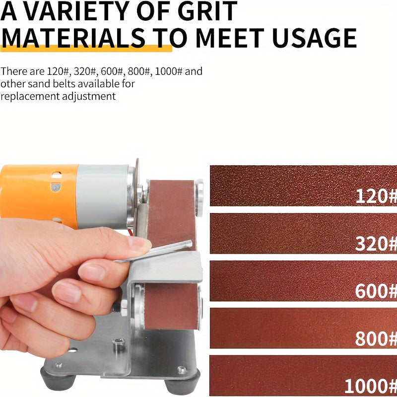 Mini Electric Belt Sander and Knife Sharpener 7-Speed Stainless Steel Body