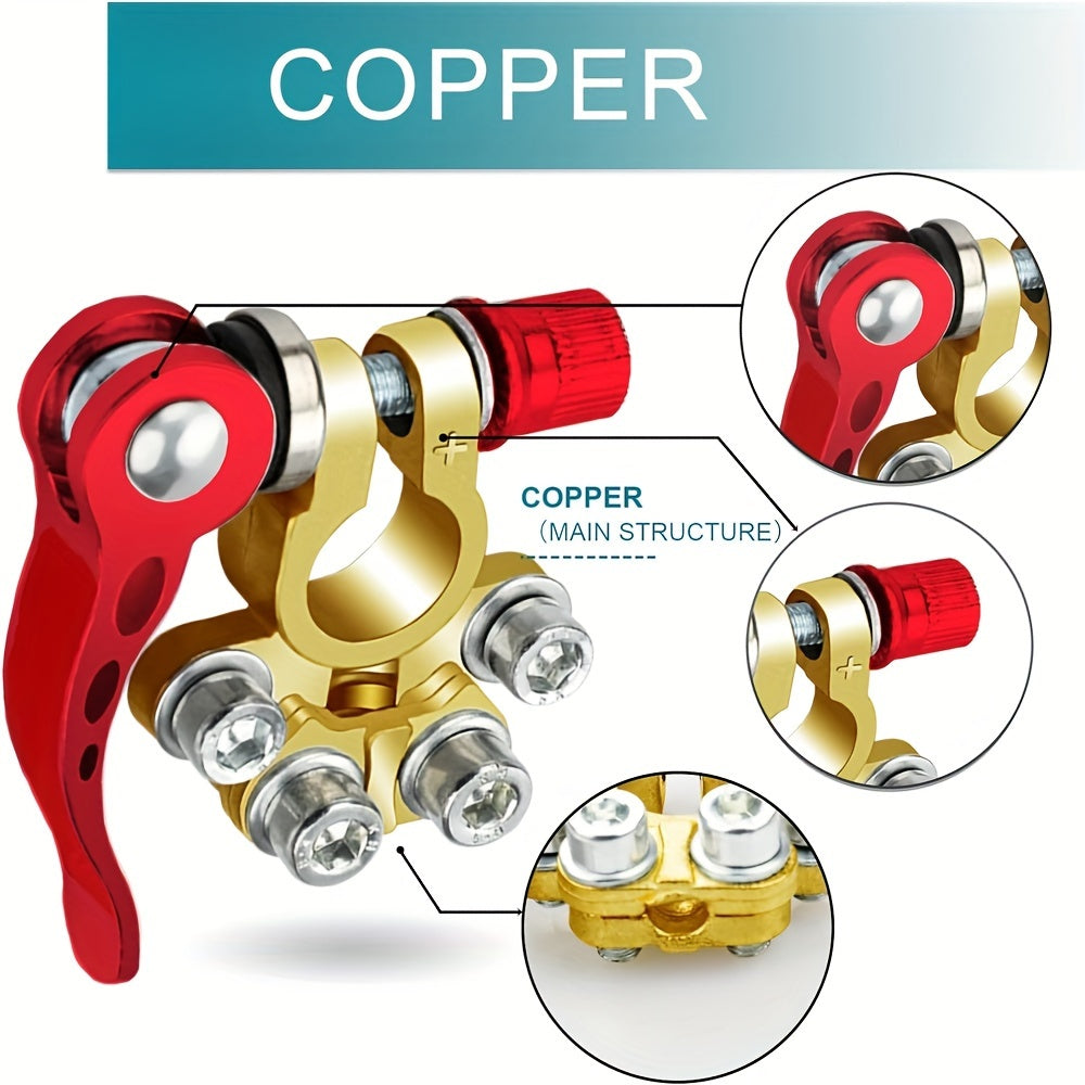 Wholesale Quick-Release Brass Battery Terminals with Wrench and Anti-Corrosion Pads