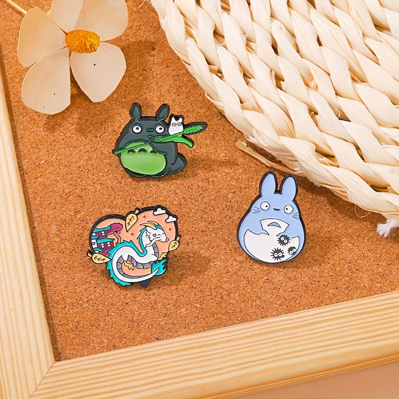 Set of 10 Cartoon Character Alloy Brooches Enamel Pins for Clothing and Backpacks