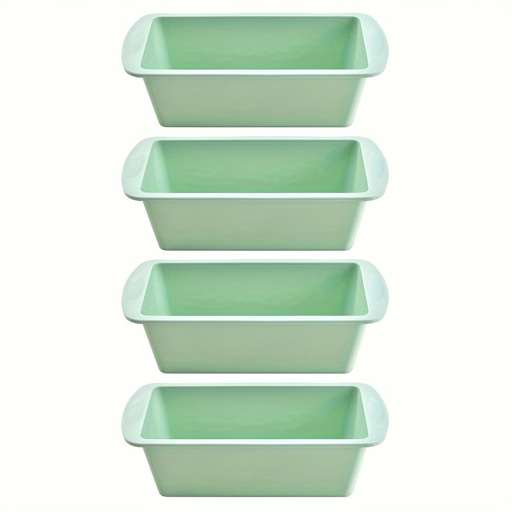 Set of 4 Non-Stick Silicone Loaf Pans for Baking Bread and Toast