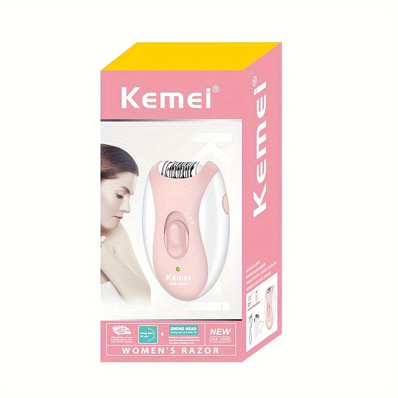 Electric Hair Removal Device Portable USB Rechargeable Epilator 5 Attachments Pink White