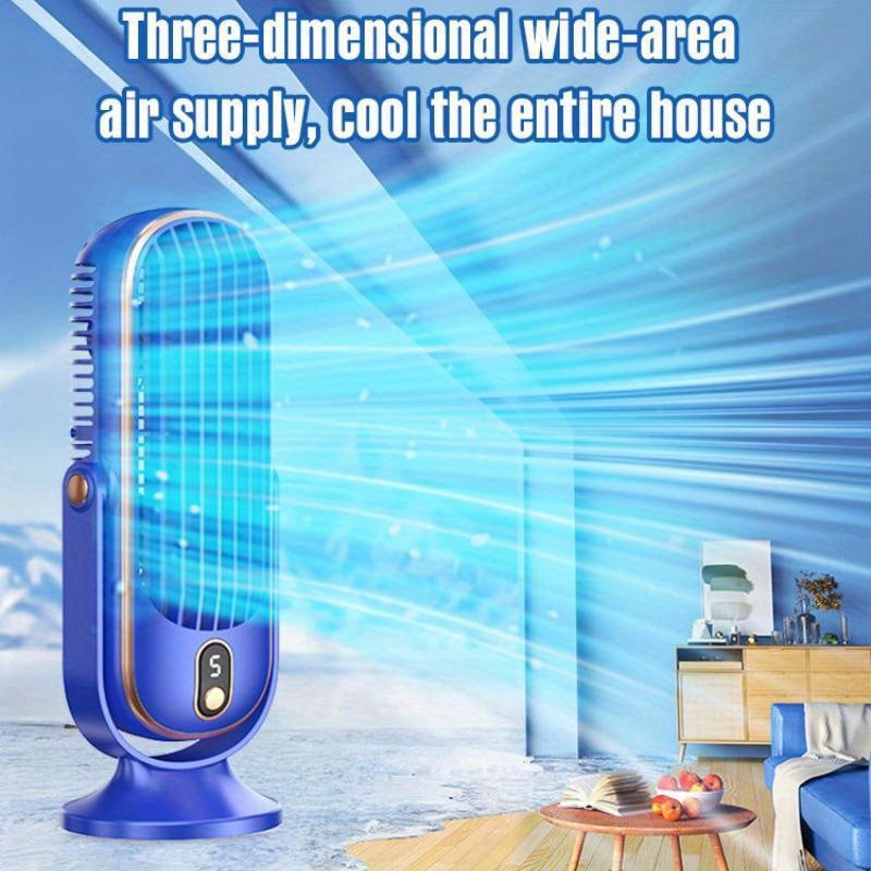 Portable USB Cooling Fan with 5 Speeds Digital Display Rechargeable Mini Desktop Fan for Home Office Travel Outdoor