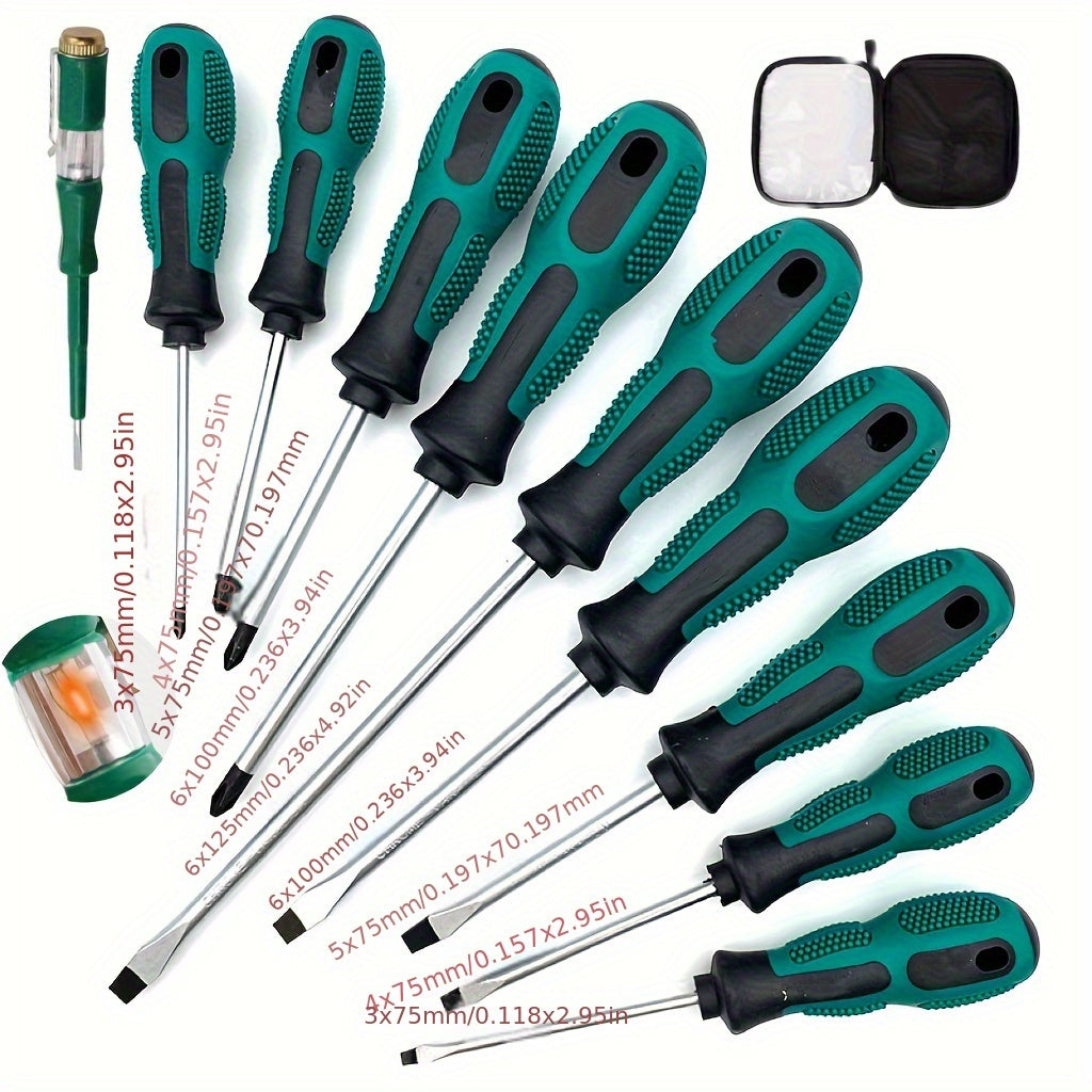 10Pcs Screwdriver Set Flat Phillips Magnetic Household Hand Tools