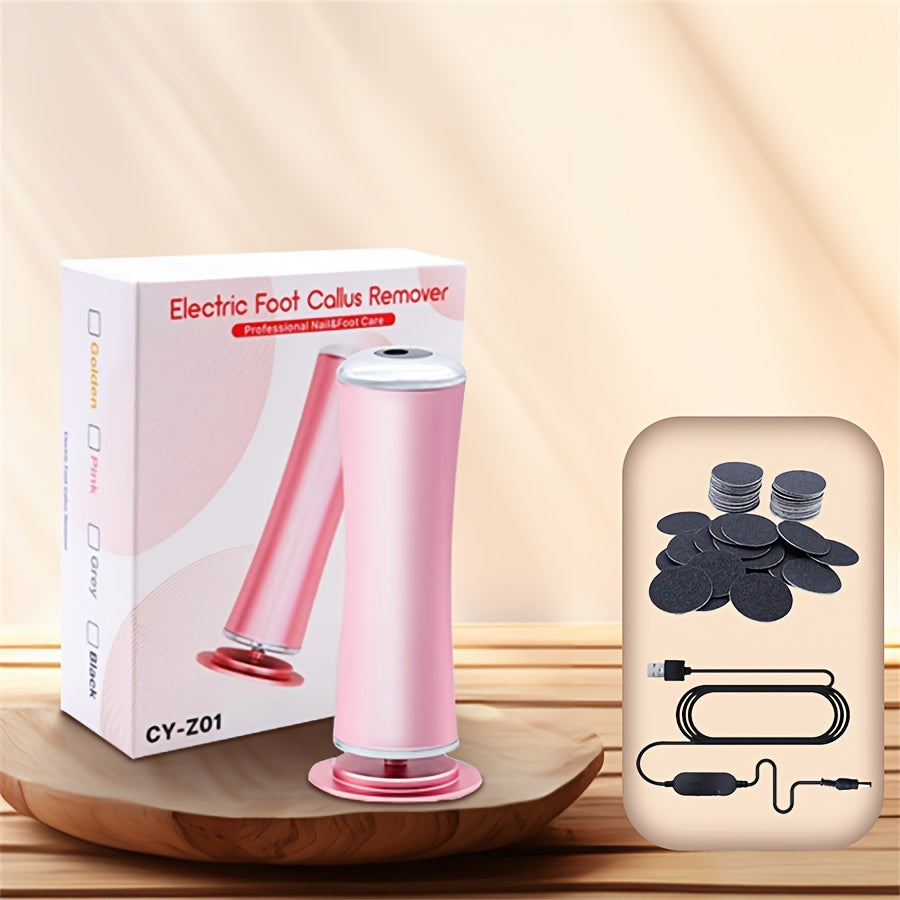 Elektr oyoq kallus olib tashlovchi, 60 ta almashtiriladigan qumli disk bilan, USB orqali zaryadlanadigan pedikur asbobi professional oyoq parvarishi uchun. Tezlikni sozlash mumkin, erkaklar va ayollar uchun portativ.