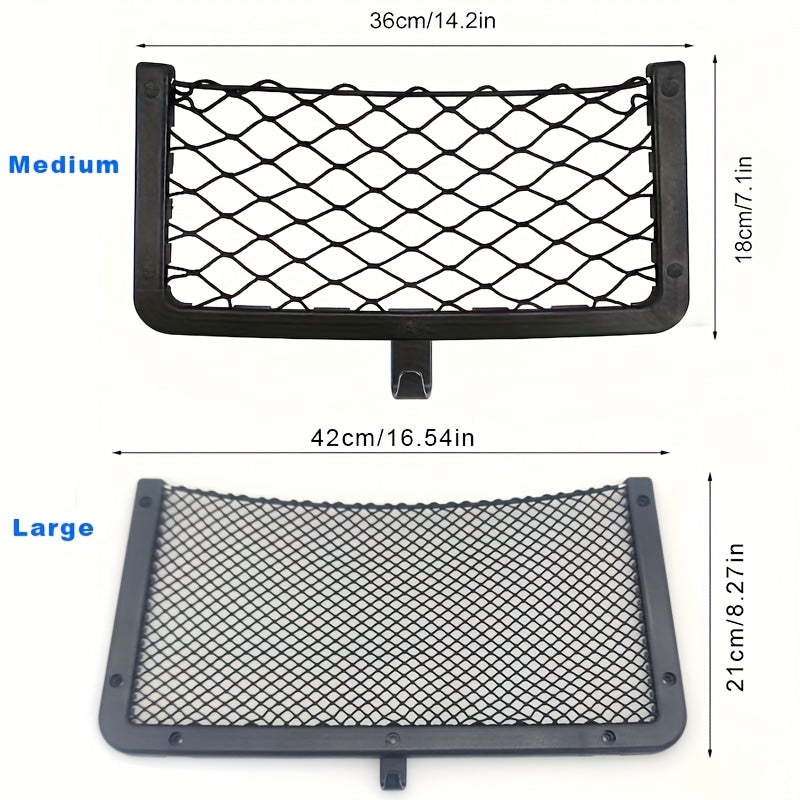 Universal Storage Net for Vehicles with Hooks and Screws, Polyamide Mesh