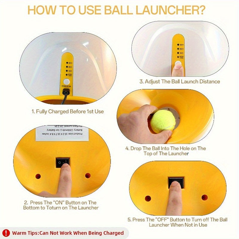 Avtomatik it to'p tashlagich, 3 ta tennis to'pi bilan va sozlanadigan masofa parametrlariga ega