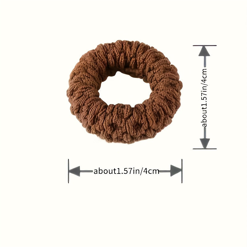 Women Thick Elastic Hair Ties Set, Soft, Solid Colors, Stylish Bun Ties