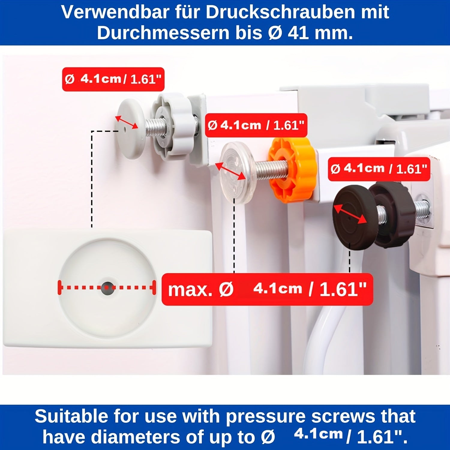 Set of 4 White Rubber Gate Wall Protectors for Pet and Safety Gates