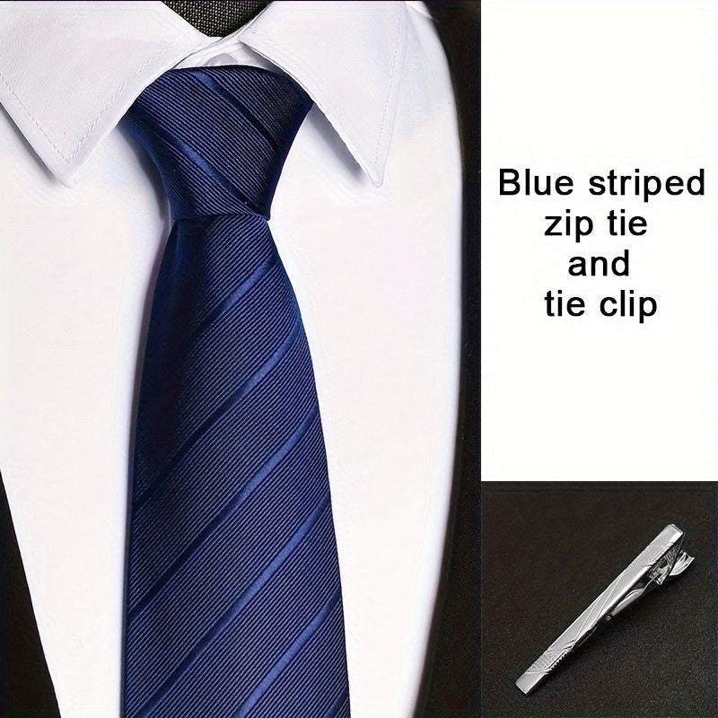 Set of 2 Men's Striped Ties 3.15in Various Colors for Weddings Interviews Work