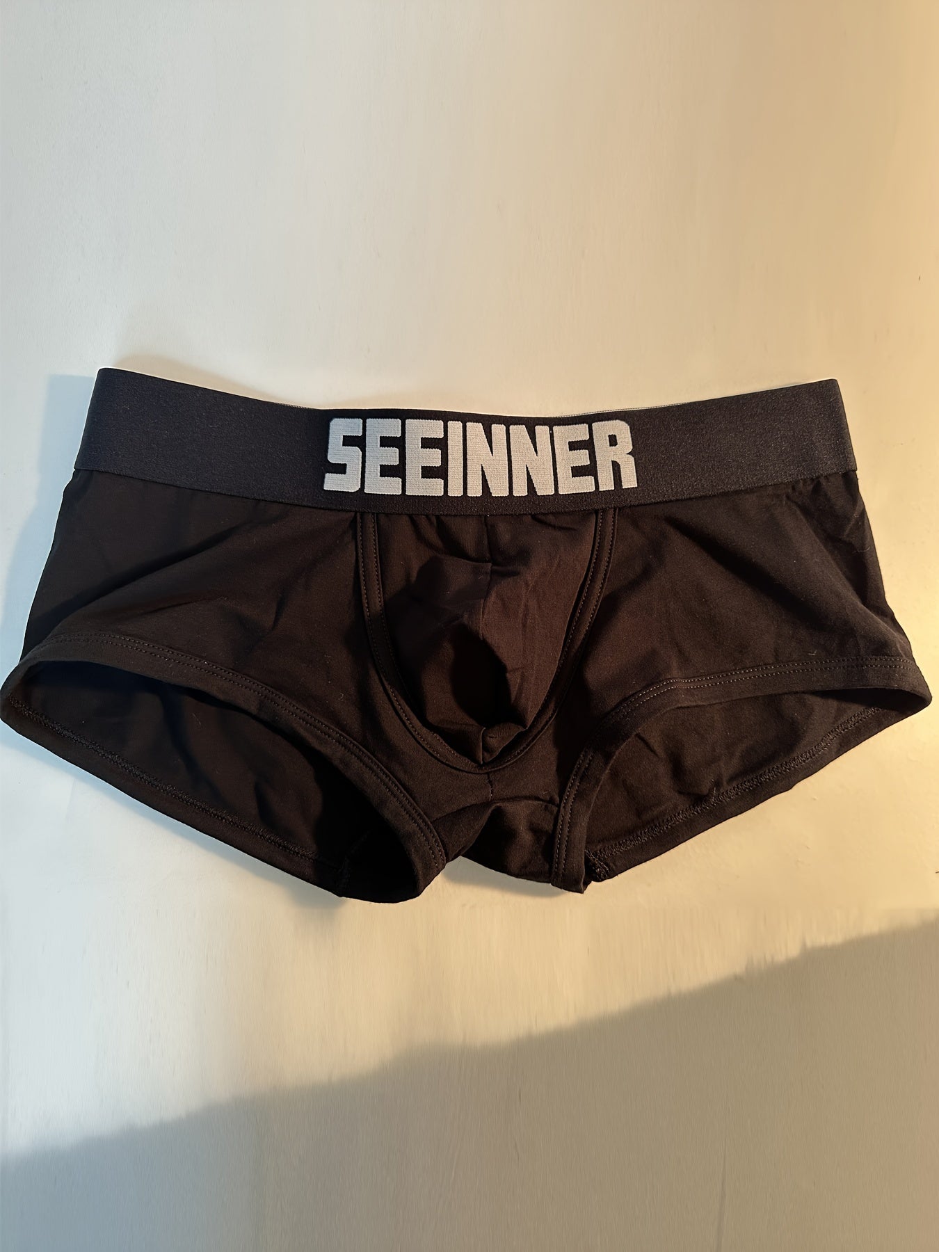 Men's Cotton Boxer Briefs Low Waist Breathable Stretchy Solid Color Shortie Underwear