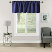 Solid Rod Pocket Valance Curtain with Rod Cover for Kitchen Bedroom Bathroom