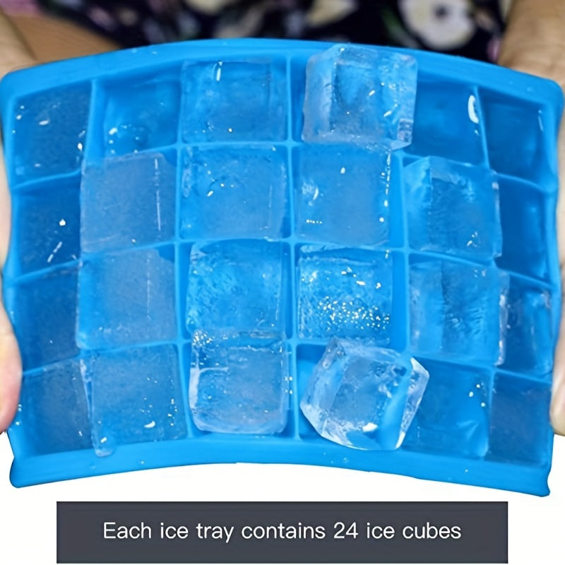 Ковши для льда из силикона, 24 отделения, крышка, складывающиеся, безопасны для посудомоечной машины