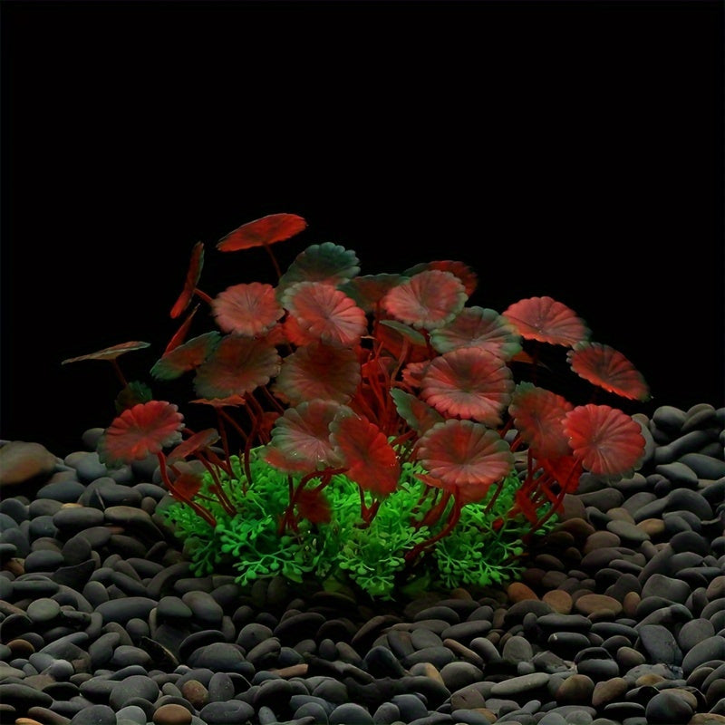Artificial Water Grass Aquarium Decoration with Multi-Branch Garden Leaves