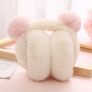 Ayollar uchun qishki ochiq havoda ishlatiladigan, qiziqarli pom-pomli, yumshoq sun'iy mo'yna quloqni isituvchi, mustahkam blok dizaynida.