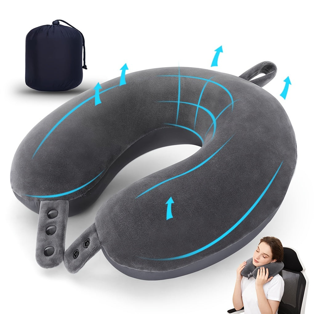Memory Foam Travel Pillow U-Shaped Neck Support for Airplane Car Camping