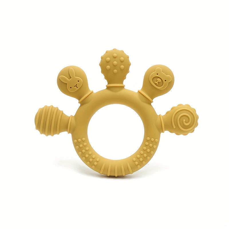 Silicone Teething Toy for Babies 0-3 Years Easy Grip Soft Chew Gift