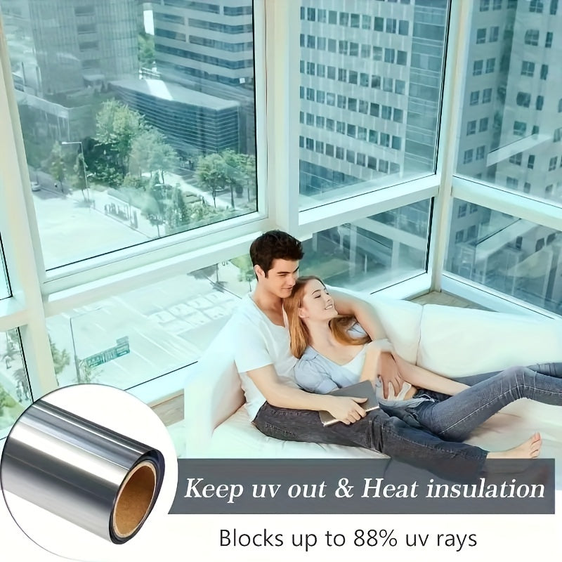 Premium Mirror Window Film Privacy UV Heat Blocking One-Way Daytime Tint