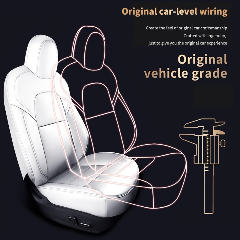 Full Car Five-Seater White Seat Cover for Model Y Custom Fit