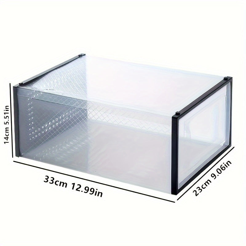 12-Pack Clear Stackable Plastic Shoe Storage Boxes with Flip Top Lids for Space Saving Organization