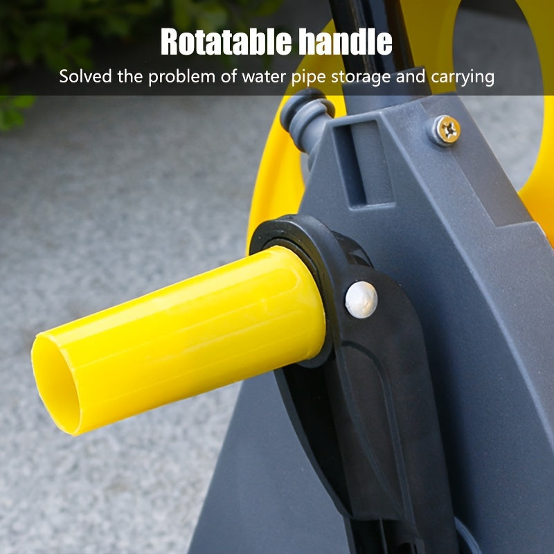 Тяжёлая садовая тележка для шланга с вращающейся ручкой для хранения и транспортировки