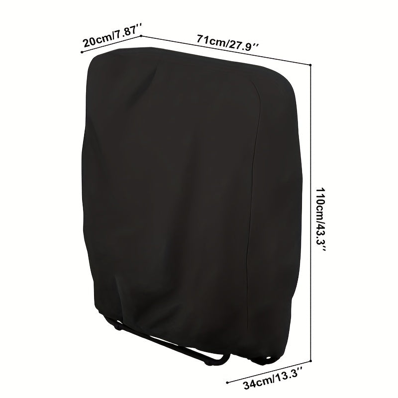 Outdoor Polyester Folding Chair Cover UV-Resistant All-Season Black with Drawstring