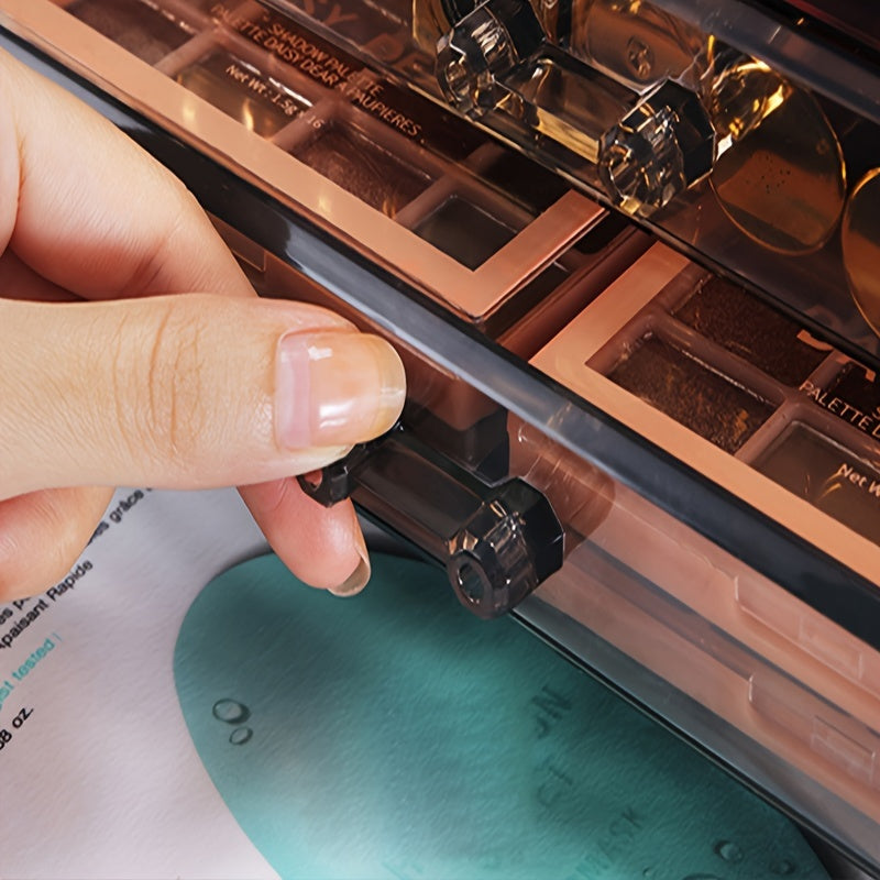 1 dona Kosmetik Saqlash Qutisi, Stolda Makiyaj va Terini Parvarishlash Mahsulotlari uchun Qulflangan Usul