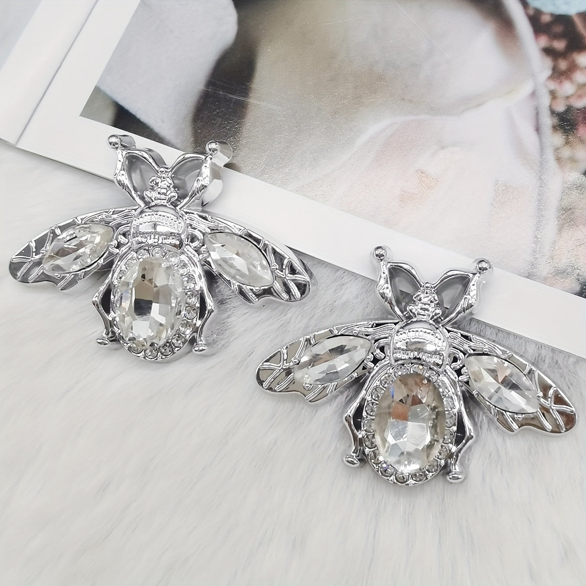 Women ABS Resin Heart Bear Shoe Charms Rhinestone Decor Bling Accessories