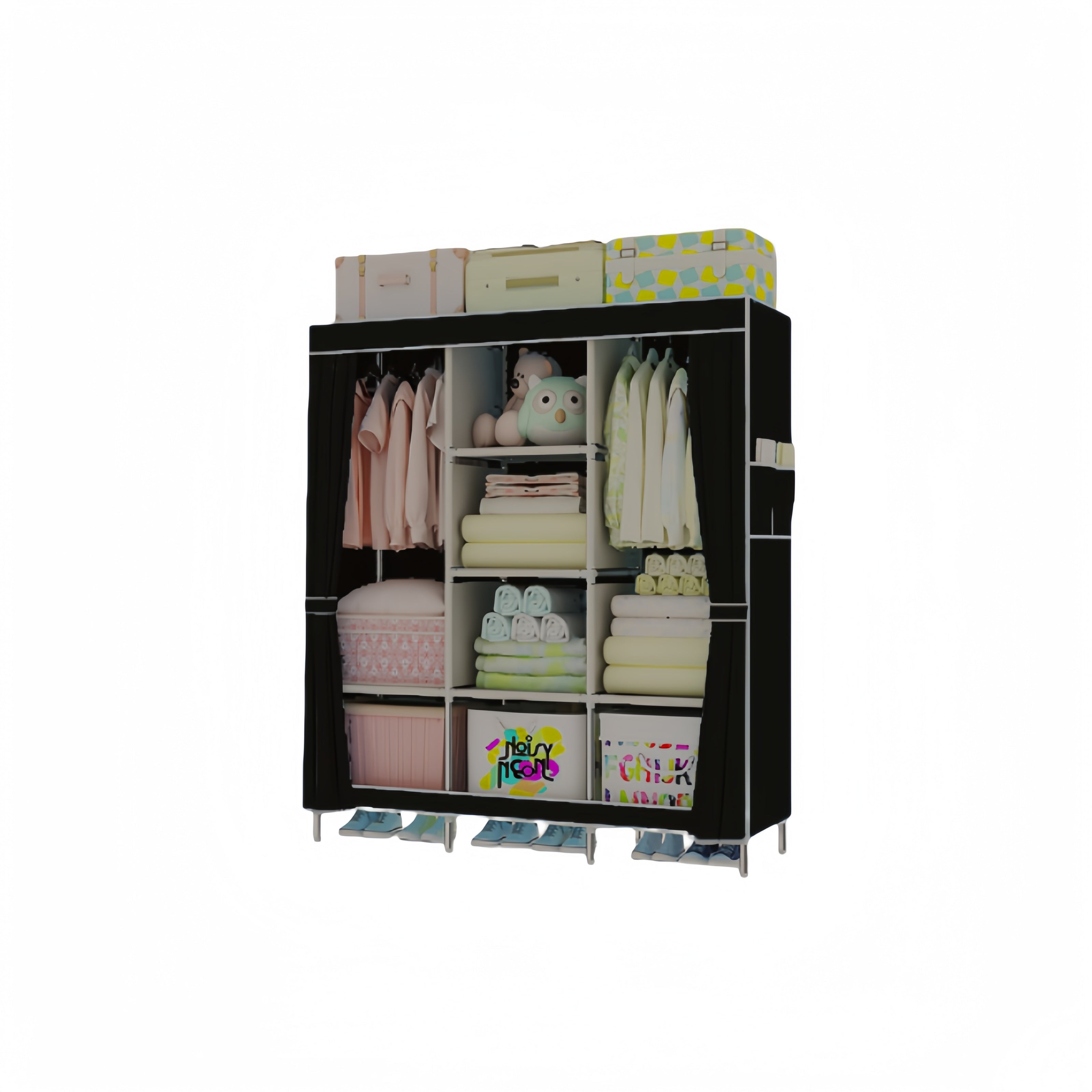 Portable Wardrobe Organizer with Durable Non-Woven Fabric, Sturdy and Easy to Assemble