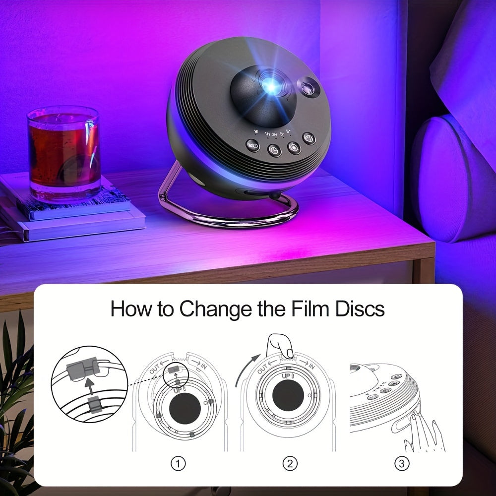 Galaxy Meteor Projector Night Light with Timer HD Nebula Lamp Adjustable Brightness Space Effects for Bedroom Home Theater