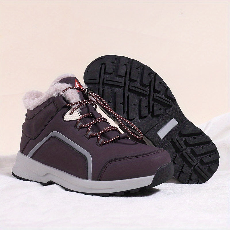 Women’s Slip-On Casual Shoes Black PU Faux Fur Comfort Walking