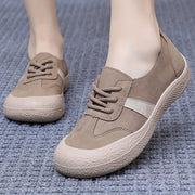 Women's Casual Flat Shoes Leather Comfortable Slip-On Footwear