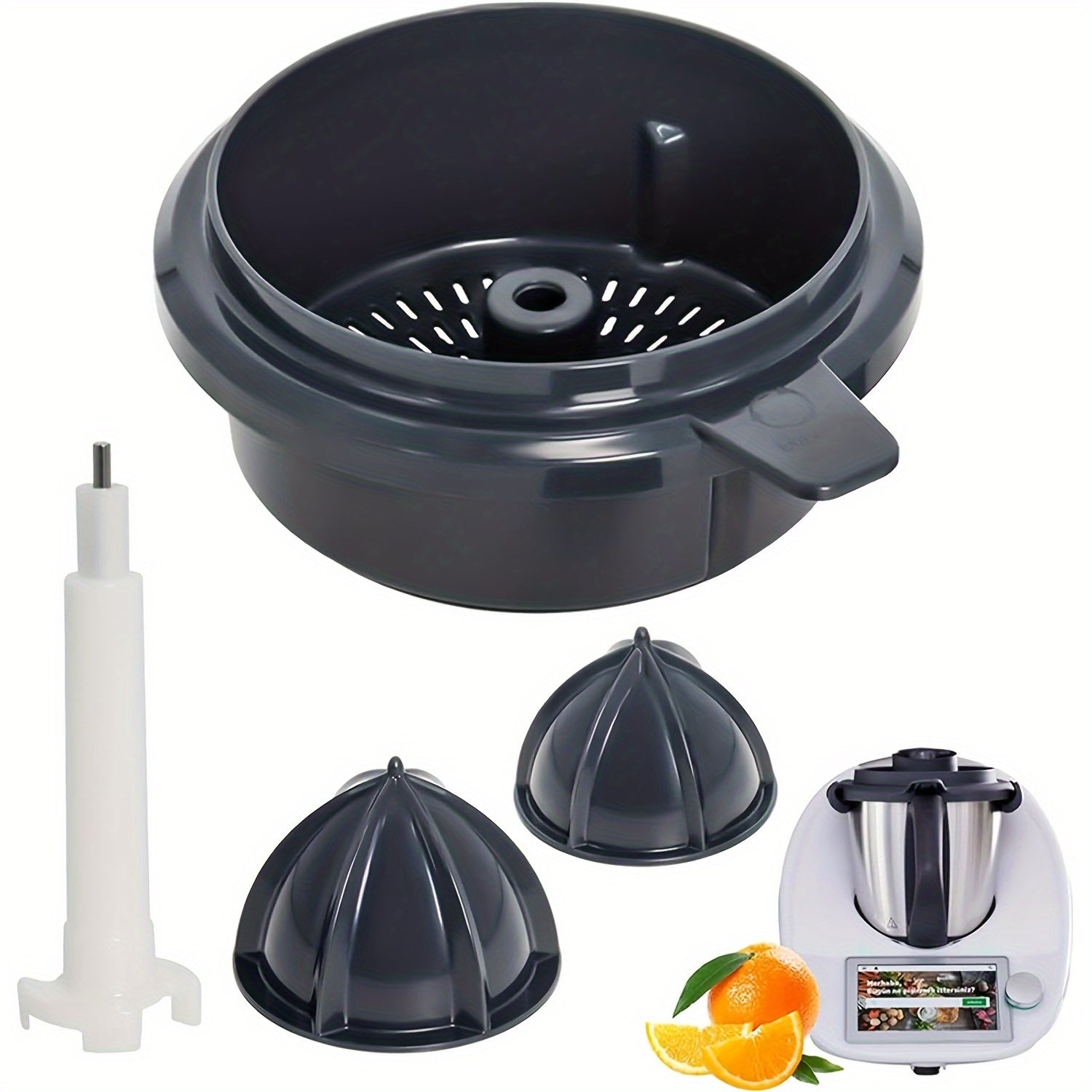 Thermomix TM5 TM6 uchun sharbat chiqaruvchi to'plam, bosim konusini va apelsin filtri bilan, qayta ishlatiladigan to'plam
