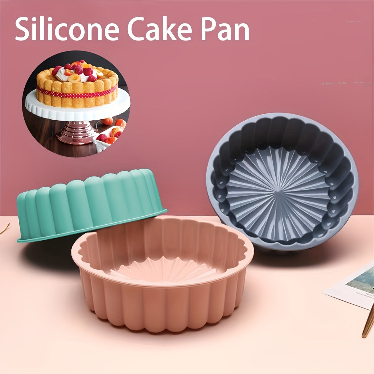 Silicone Round Cake Mold Non-Stick Flexible for Weddings and Birthdays