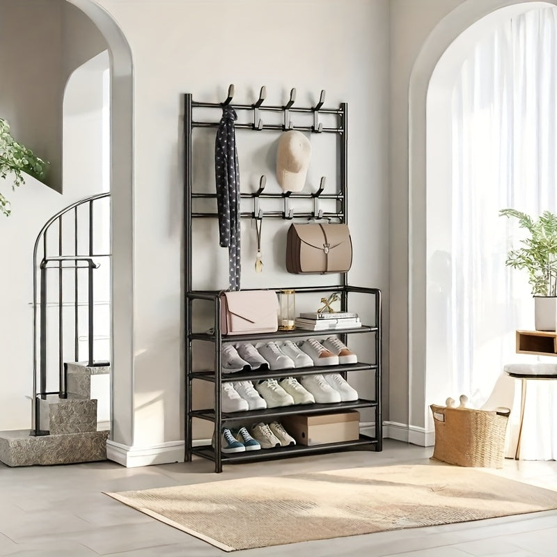 8 ta qulf bilan 5 qavatli poyabzal javoni, chidamli karbon po'lat, joyni tejovchi tashkilotchi