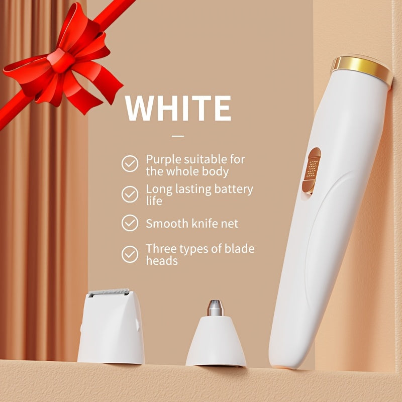 Ayollar uchun 3-in-1 Elektron Soch Olib Tashlash To'plami - USB Qayta Zaryadlanadigan, Yuz Soch Olib Tashlagich, Burun Soch Olib Tashlagich, To'liq Tanali Epilator, Ajoyib Hediya