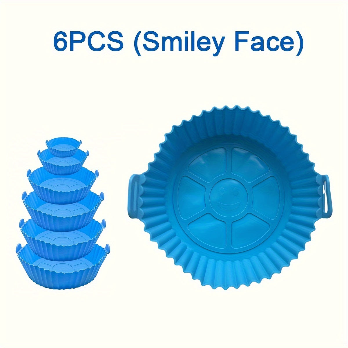 Silicone Air Fryer Roasting Pans Set of 6 Non-Stick Heat-Resistant Baking Trays