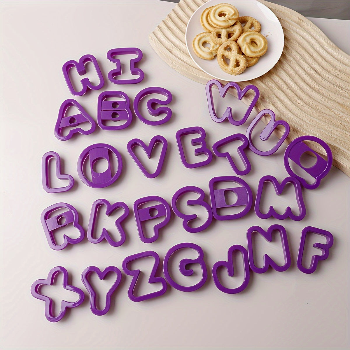 Set of 26 Alphabet Cookie Cutters for Baking and Biscuit Decorating