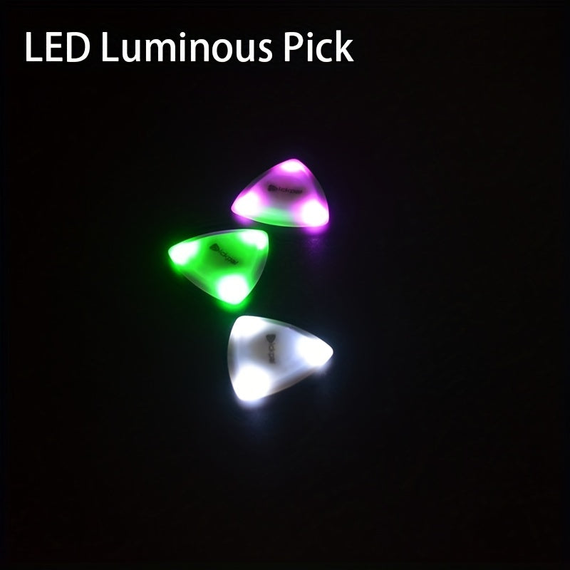 LED Illuminated Wooden Guitar Pick with Multi-Color Lighting and Long Battery Life
