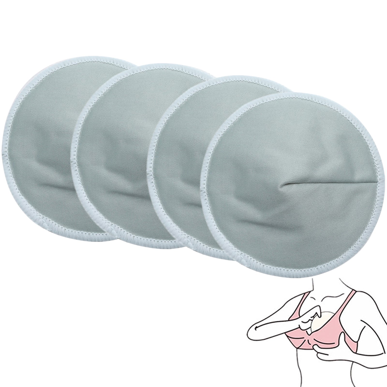 Organic Bamboo Nursing Pads Reusable Waterproof 4 Pack for Breastfeeding Menstrual Care