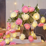LED Rose String Lights 1pc Pink White Flowers Battery-Operated for Home Decor Weddings Parties