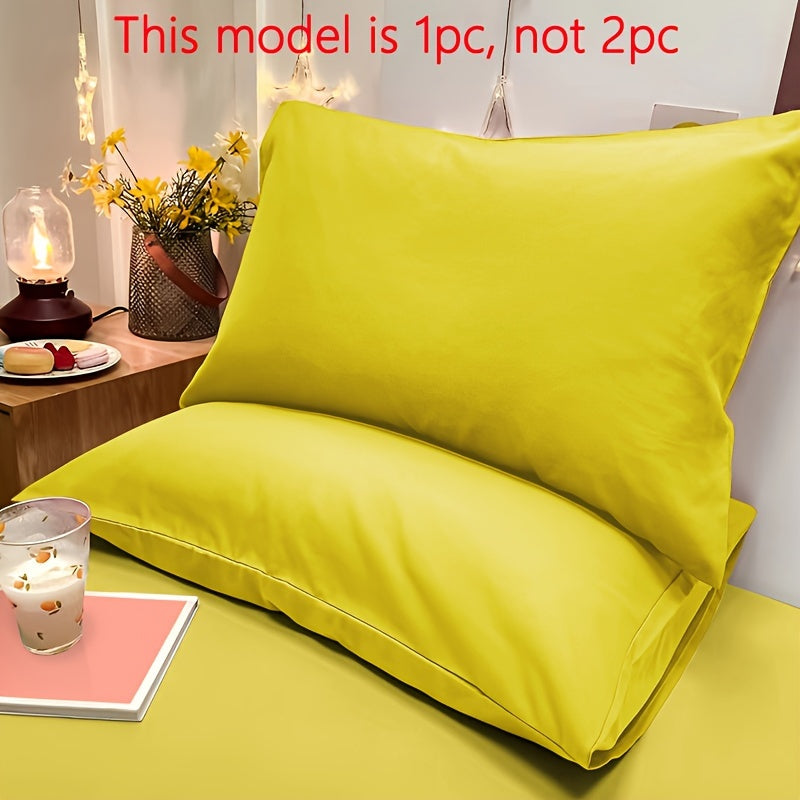 Soft Brushed Solid Color Pillowcase with Envelope Closure, Machine Washable Bedding