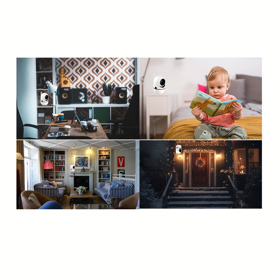 USB Powered Security Camera with 360° PTZ Night Vision Two-Way Audio Motion Tracking