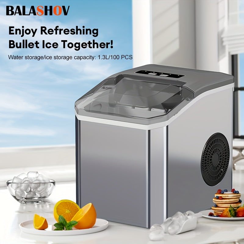 Portable Ice Maker Self-Cleaning Bullet Ice 9 Cubes in 8 Minutes Small Kitchen Bar