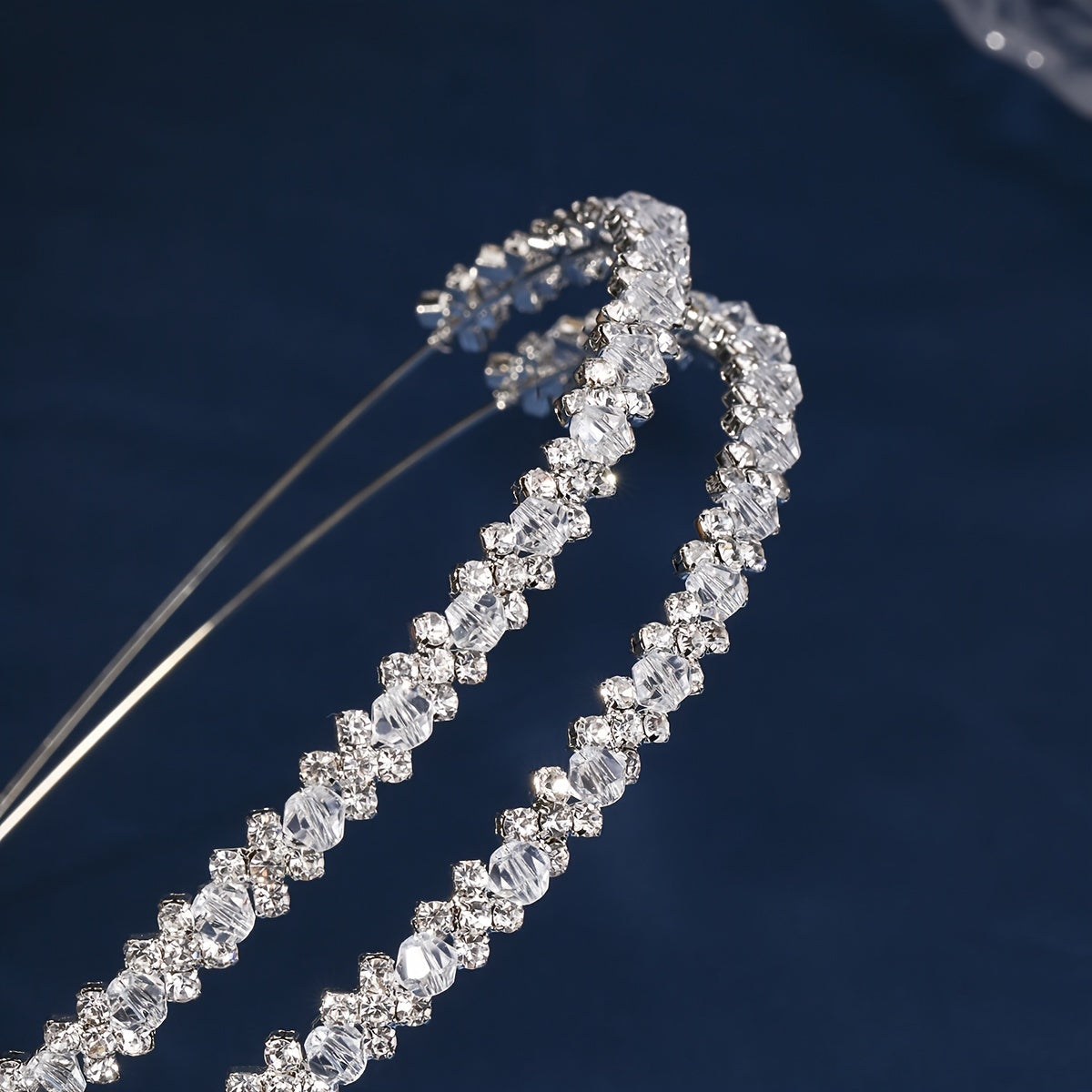 Crystal Tiara Bridal Headband Double-Layer Rhinestone Wedding Accessory