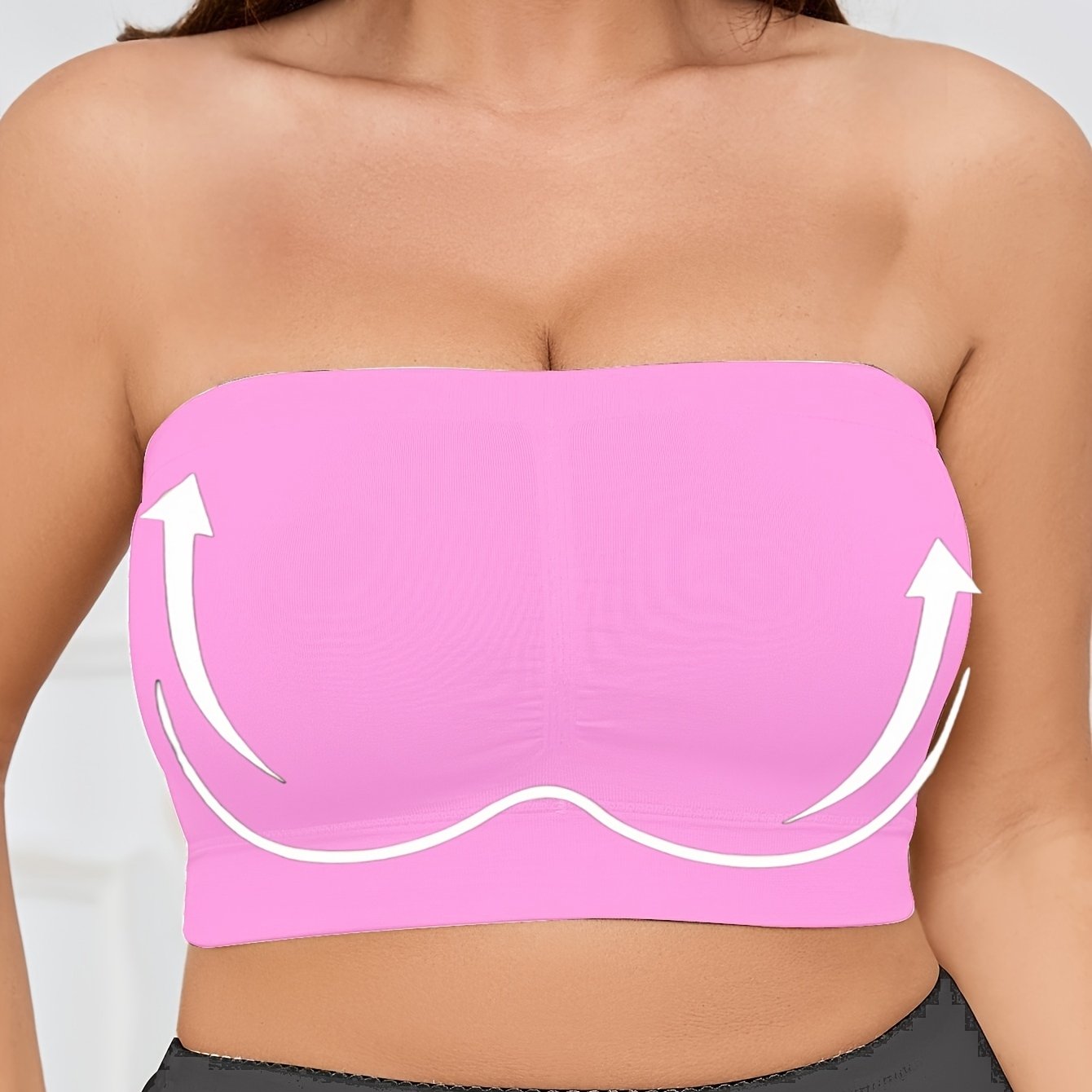 Women Seamless Wireless Sports Bra Breathable No-Pad Bandeau Solid Color