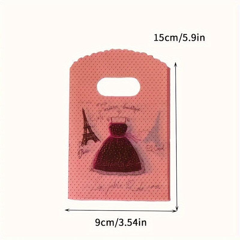 50 ta qiziqarli multfilmli sirg'alar to'plami, tasodifiy rangdagi sovg'a sumkasida.