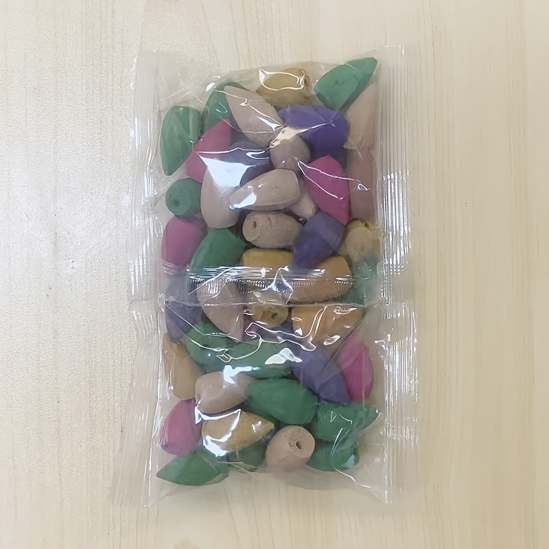 Набор из 60 натуральных конусов благовоний с дымоходом для очищения и расслабления в домашних условиях. Идеально подходит для очищения негативной энергии в доме или офисе во время медитации, йоги или уборки.