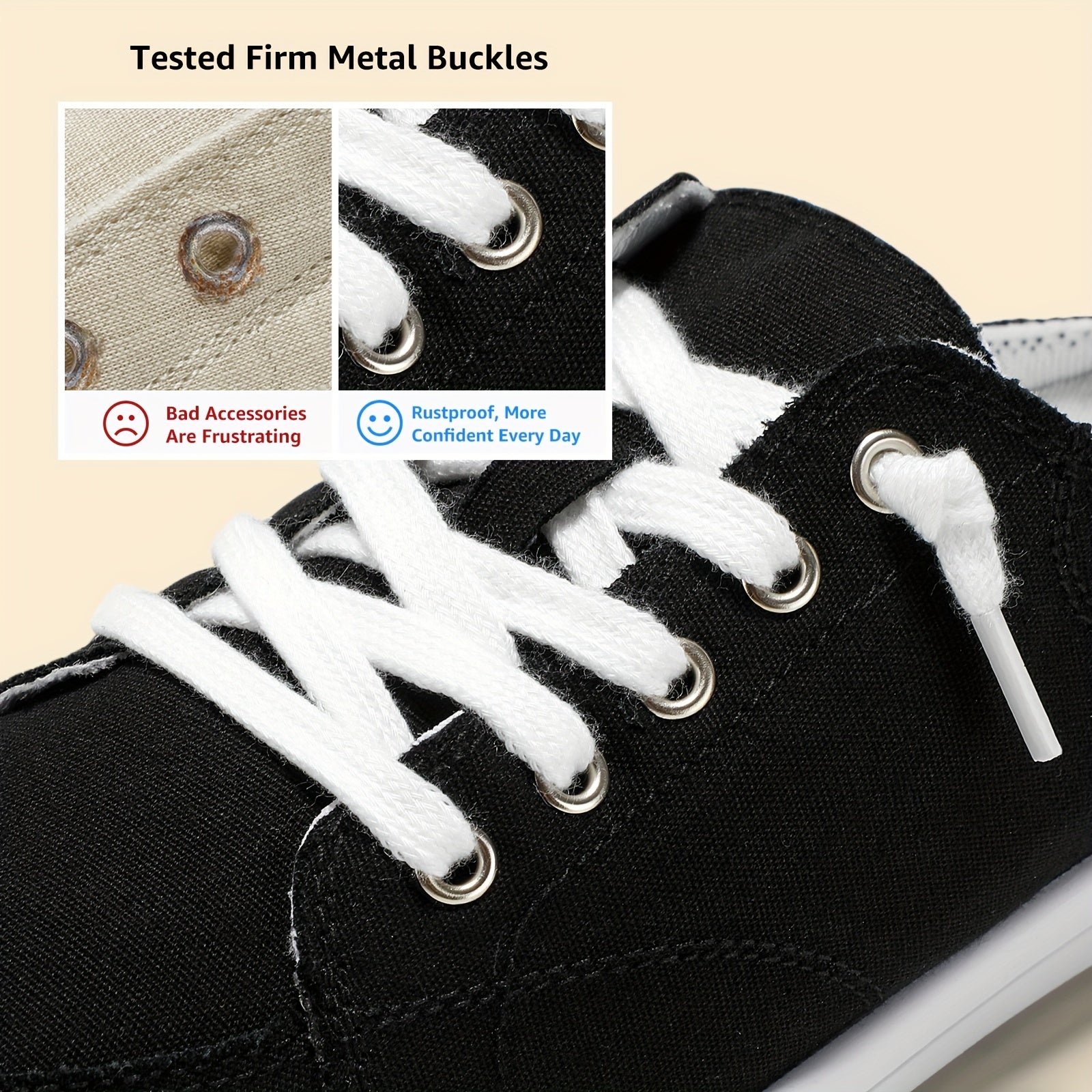 Women Black Slip-On Sneakers with Arch Support Casual Canvas Walking Shoes