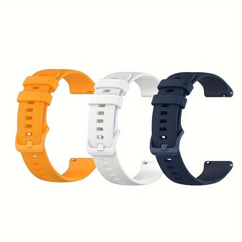 3pcs Silicone Watch Bands Compatible with Garmin Venu Vivoactive Vivomove Forerunner 18mm 22mm